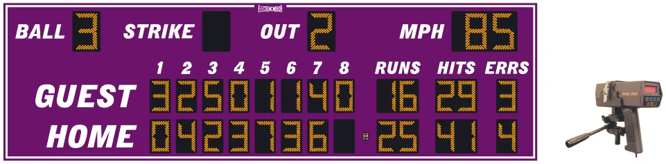 Model LX1636 scoreboard face — Outdoor, Baseball / Softball