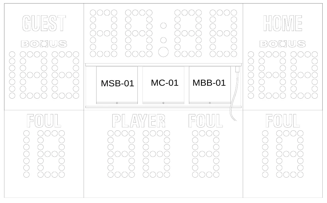 Figure 9 SCOREBOARD ELECTRONICS — MSB-01, MC-01, MBB-01