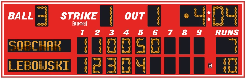 Model LX1711-ETN scoreboard face — Outdoor, Baseball / Softball