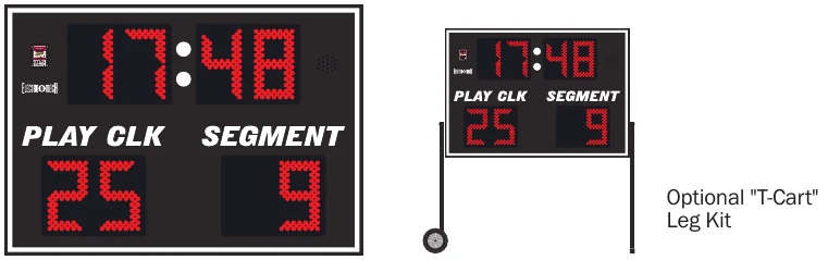 Model LX7620 scoreboard face — Outdoor, Portable Practice Segment Timer — Optional "T-Cart" Leg Kit