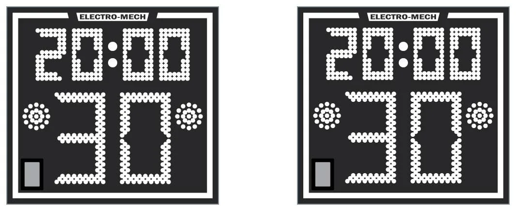 Model LX2180 — scoreboard face as shown in the manual