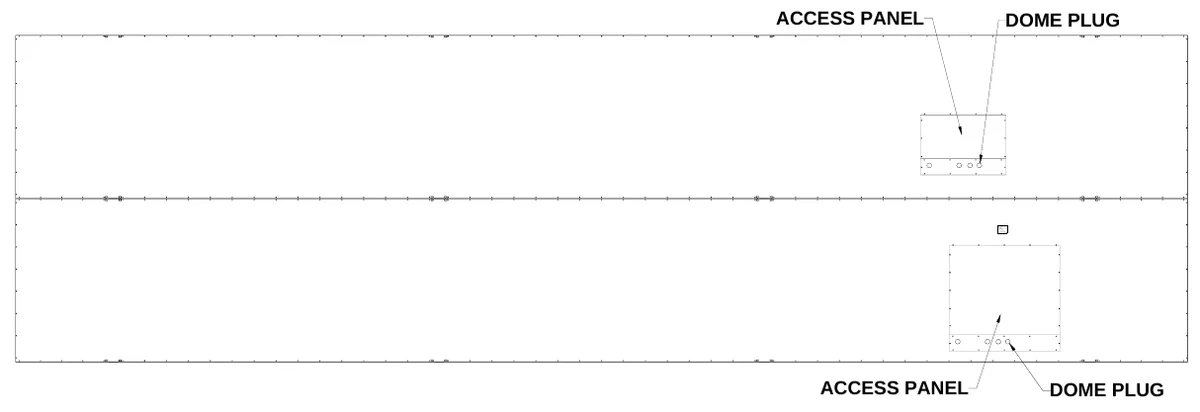 Figure 5 Rear Access Panels — ACCESS PANEL, DOME PLUG, E LE CT RO-M ECH S CORE BOARD CO., #3 I ndu str a i l Pa rkw ay P. O. Box 102 Wr g i h tsvil e l , G A 310 96-01 02, Ele ctr c i shock haza rd : D s i con nect pow er bef or e serv c i n i g equ p i me nt, C heck w t i h th e a ppli cable stat e a nd l ocal cod es bef ore i nsta l at o i n, CAUTI ON, ACCESS PANEL, DOME PLUG