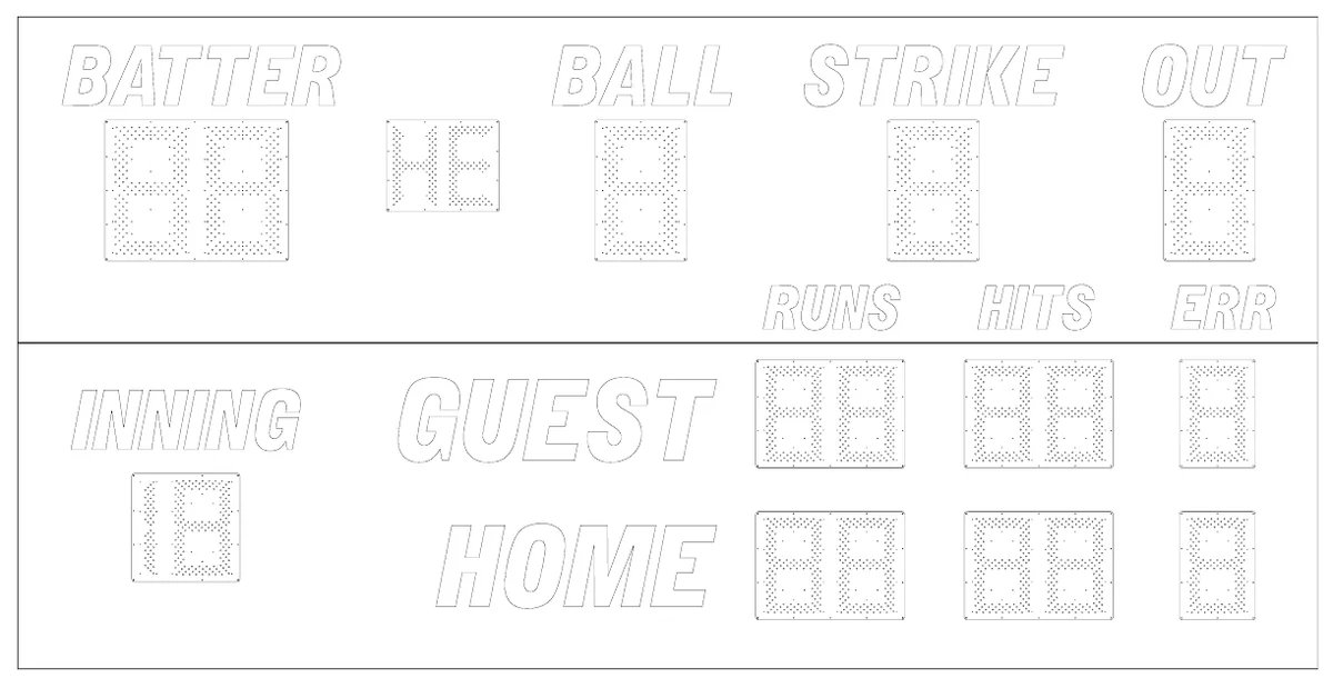 Model 1480 Manual — scoreboard face as shown in the manual