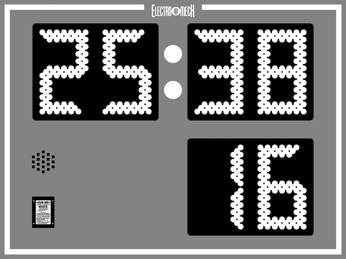 Model LX7520 — scoreboard face as shown in the manual