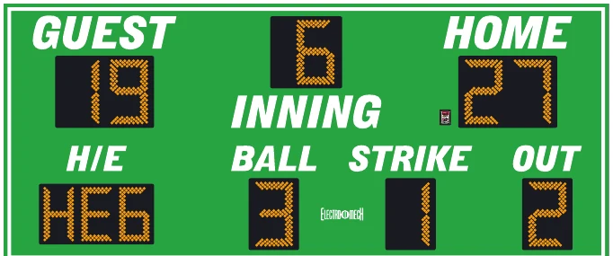 Model LX1377 scoreboard face — Outdoor, Baseball / Softball