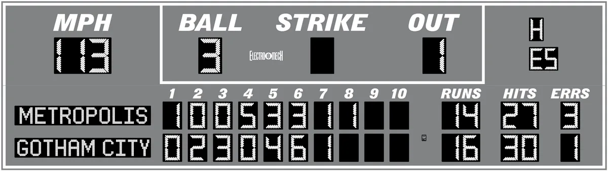 Model LX1786 — scoreboard face as shown in the manual