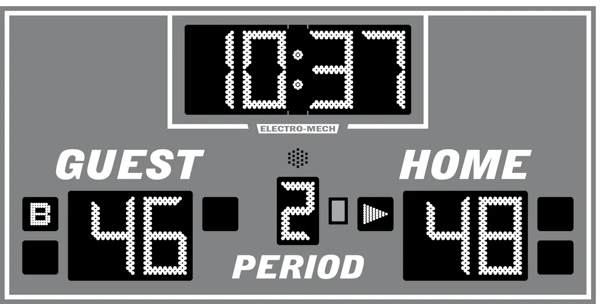 Model LX2340 — scoreboard face as shown in the manual