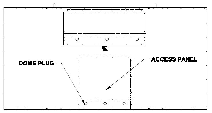 Figure 3a Rear Access Panel (for Model 1160 with no ID panels)