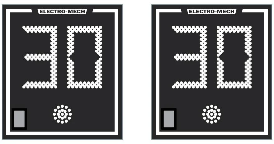Model LX2160 — scoreboard face as shown in the manual