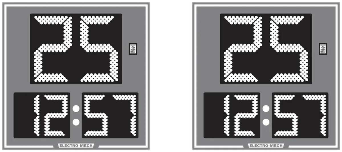 Model LX3054 — scoreboard face as shown in the manual