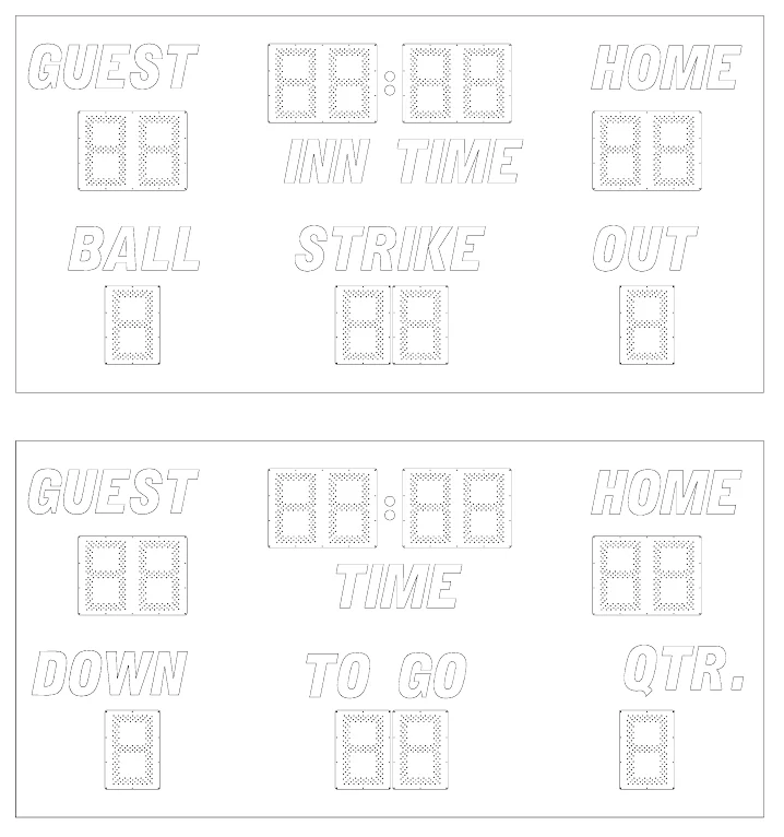 Model 3450 Manual — scoreboard face as shown in the manual