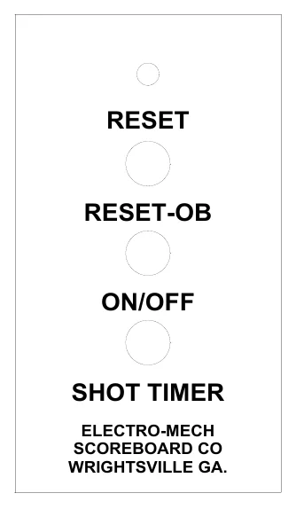 Figure 4 DELAY OF GAME TIMER HAND HELD UNIT — RESET, RESET-OB, ON/OFF, SHOT TIMER, ELECTRO-MECH SCOREBOARD CO WRIGHTSVILLE GA.