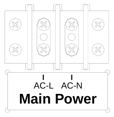 Figure 7 Power Connections — AC-L AC-N, Main Power
