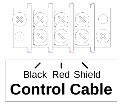 Figure 11 Control Cable Wiring Diagram — Black Red Shield, Control Cable