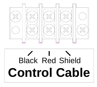 Figure 11 Control Cable Wiring Diagram — Black Red Shield, Control Cable