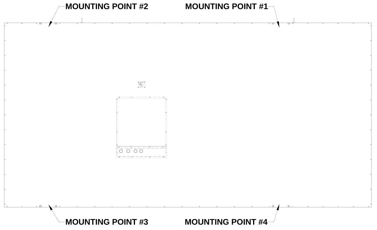 Figure 5 Mounting Points — MOUNTING POINT #2, MOUNTING POINT #1, ELECTRO-MECH SC OR EBOARD CO., #3 I ndus trial Park way P. O. B ox 102 Wrights ville, GA 31096-0102, Elect ric s ho ck h az ard : Di scon n ect po we r b efo re se rvic ing eq uip me nt, Ch ec k with th e ap plica ble sta te a nd loc al c od es be for e n i sta llatio n, CAUTION, MOUNTING POINT #3, MOUNTING POINT #4