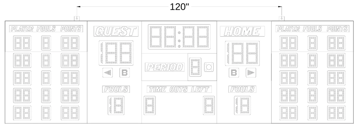 Figure 2 Model 2557 Mounting Points — 120"