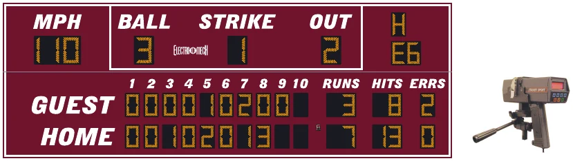 Model LX1756 scoreboard face — Outdoor, Baseball / Softball