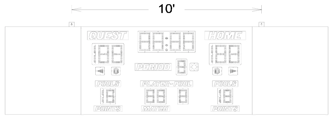 Figure 3 Model 2655 with 2 Optional Side Sponsor Panels Mounting Points