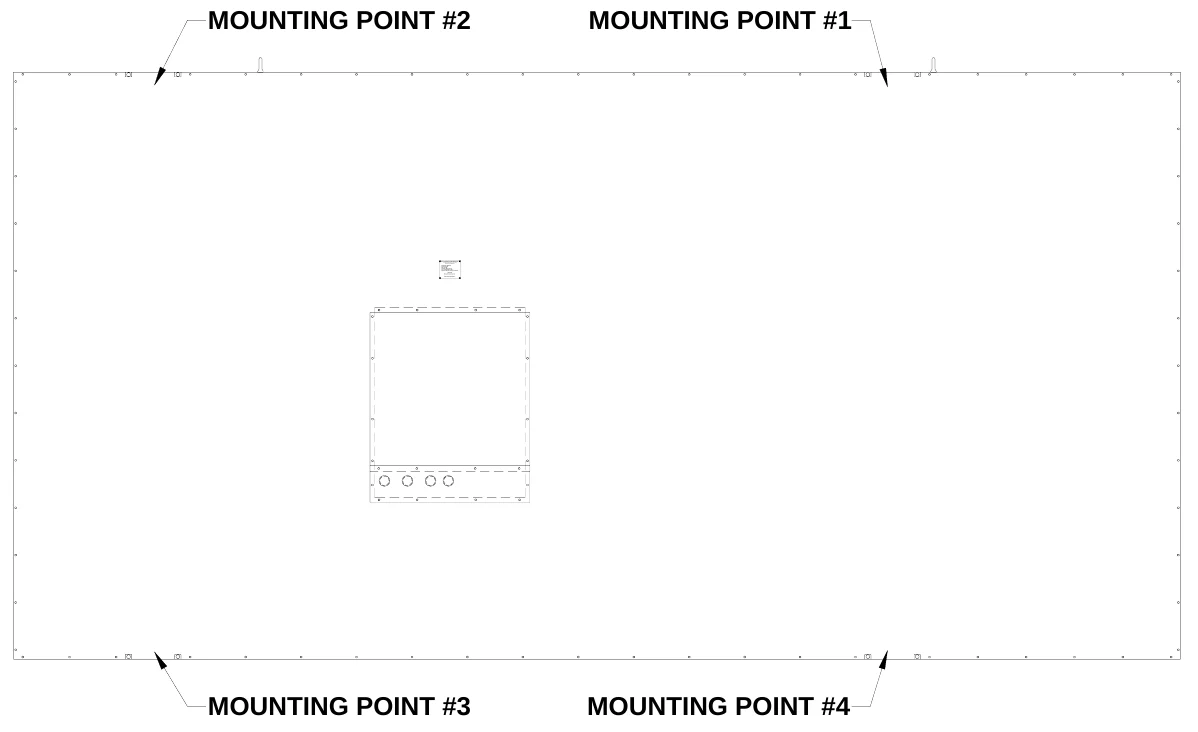 Figure 4 Mounting Points — MOUNTING POINT #2, MOUNTING POINT #1, ELECTRO-MECH SC OR EBOARD CO., #3 I ndus trial Park way P. O. B ox 102 Wrights ville, GA 31096-0102, Elect ric s ho ck h az ard : Di scon n ect po we r b efo re se rvic ing eq uip me nt, Ch ec k with th e ap plica ble sta te a nd loc al c od es be for e n i sta llatio n, CAUTION, MOUNTING POINT #3, MOUNTING POINT #4