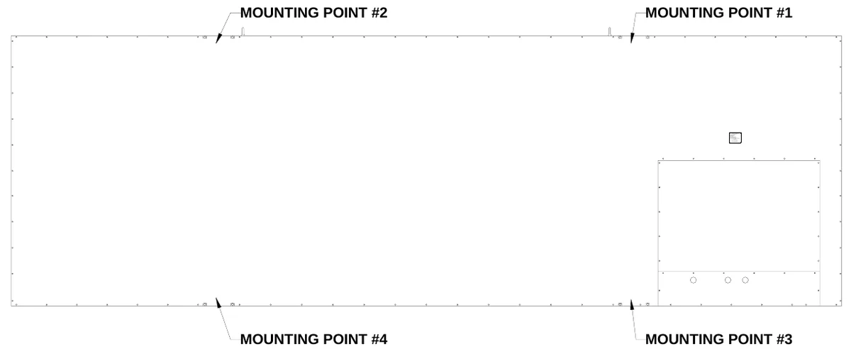 Figure 3 Mounting Points — MOUNTING POINT #2, MOUNTING POINT #1, ELEC TR O-MECH SCORE BOAR D CO., #3 In dustria l Par kway P .O. B ox 102 Wr ightsville , GA 31096-0102, Electric shock hazard: Disconnect power before ser vicing equipment, Check with the appli cable state and local codes before installation, CA UTION, MOUNTING POINT #4, MOUNTING POINT #3