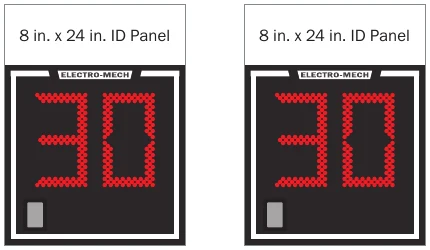 Model LX2158 scoreboard face — Indoor, Basketball Shot Clock Set — 8 in. x 24 in. ID Panel