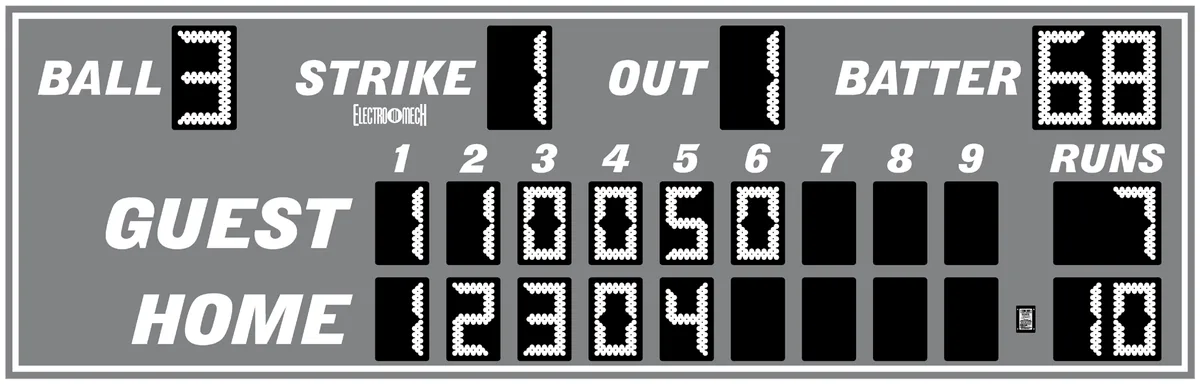 Model LX1710 — scoreboard face as shown in the manual