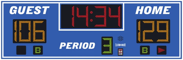 Model LX2350 scoreboard face — Indoor, Basketball / Multi-Sport