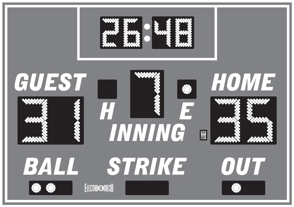 Model LX1168 — scoreboard face as shown in the manual