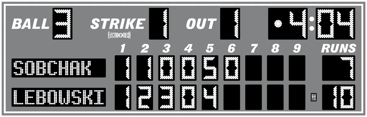 Model LX1711 — scoreboard face as shown in the manual