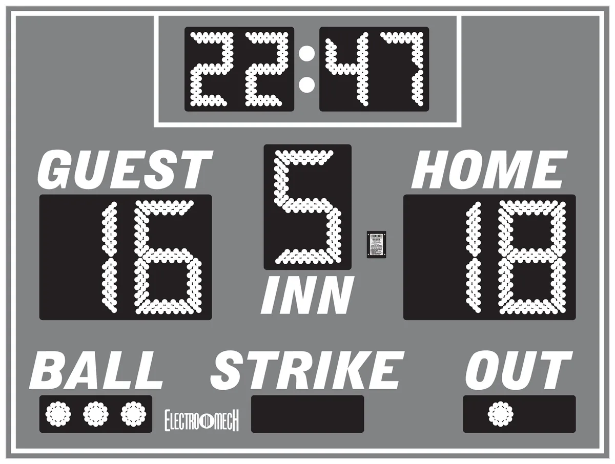 Model LX1138 — scoreboard face as shown in the manual