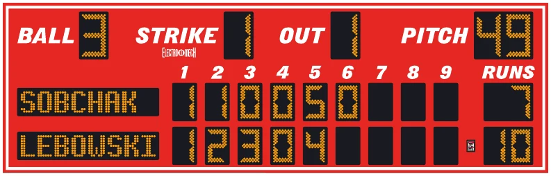 Model LX1713-ETN scoreboard face — Outdoor, Baseball / Softball