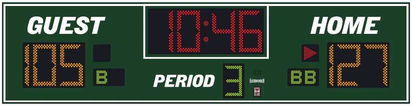 Model LX2370 scoreboard face — Indoor, Basketball / Multi-Sport