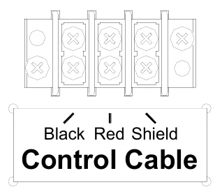 Figure 8 Control Cable Wiring Diagram — Black Red Shield, Control Cable