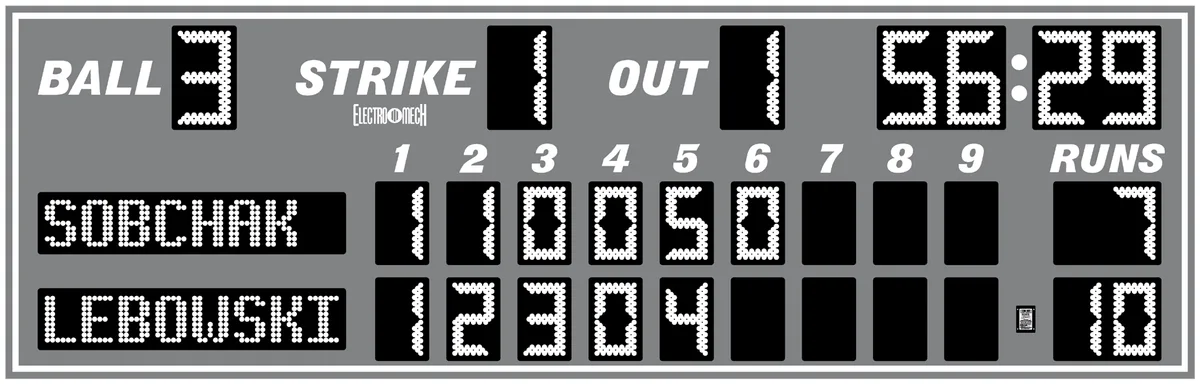 Model LX1714 — scoreboard face as shown in the manual