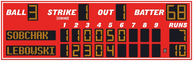 Model LX1710-ETN scoreboard face — Outdoor, Baseball / Softball