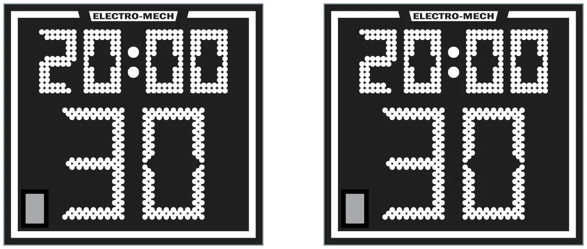 Model LX2170 — scoreboard face as shown in the manual