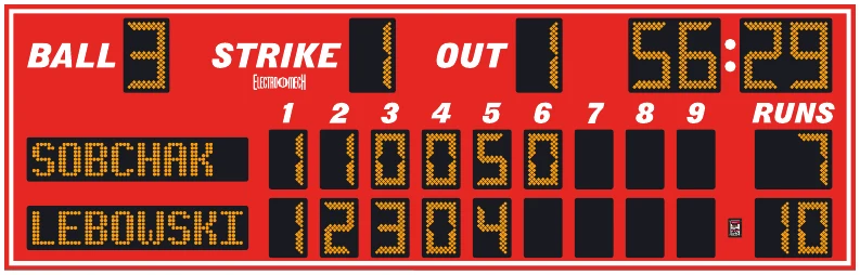 Model LX1714-ETN scoreboard face — Outdoor, Baseball / Softball