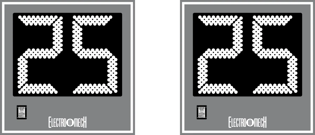 Model LX3050 — scoreboard face as shown in the manual