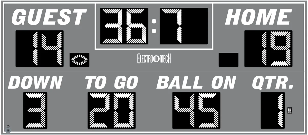 Model LX3340 — scoreboard face as shown in the manual