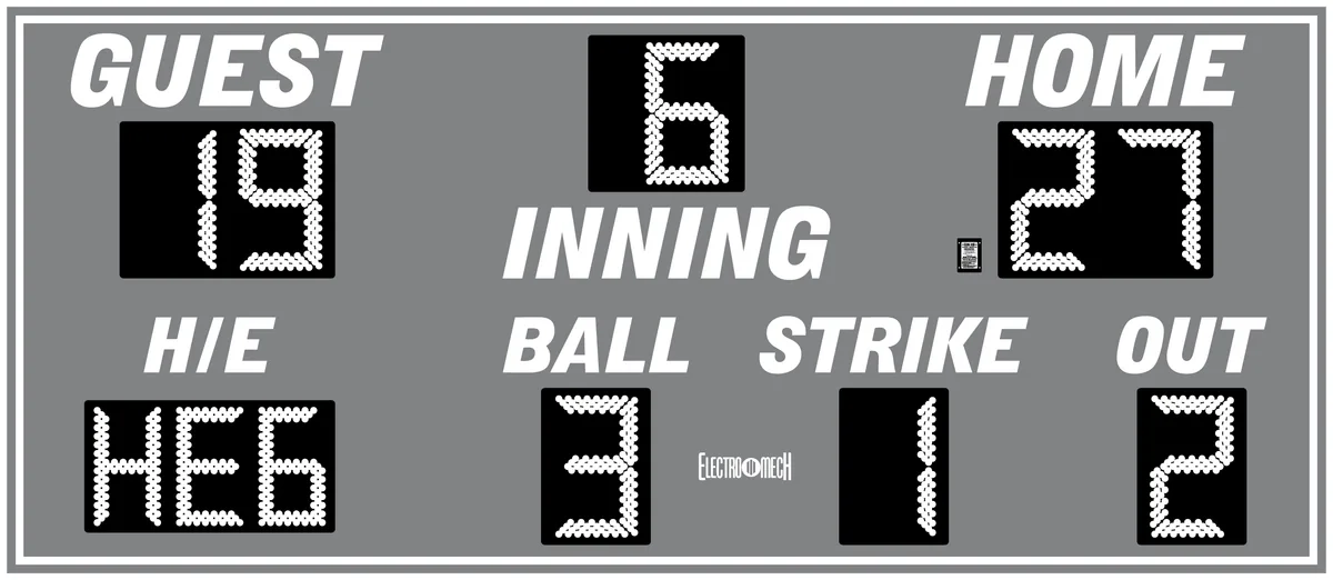 Model LX1377 — scoreboard face as shown in the manual
