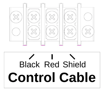 Figure 11 Control Cable Wiring Diagram — Black Red Shield, Control Cable
