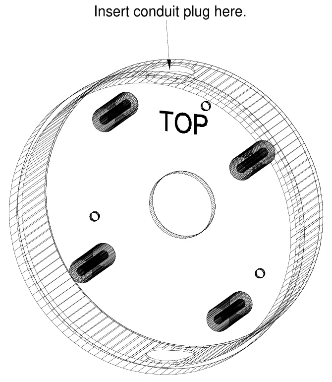 Figure 10 Horn Back Box — Insert conduit plug here.