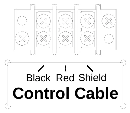 Figure 10 Control Cable Wiring Diagram — Black Red Shield, Control Cable