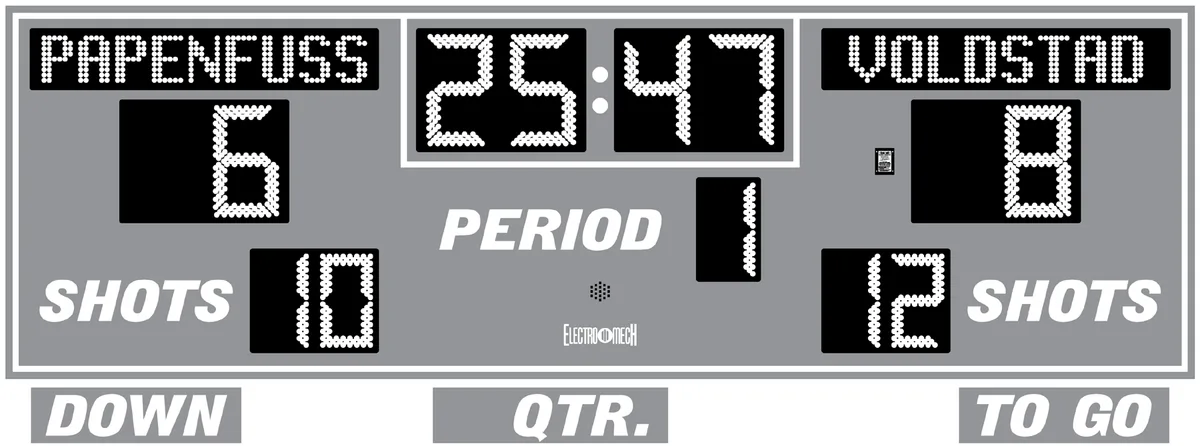 Model LX6434 — scoreboard face as shown in the manual