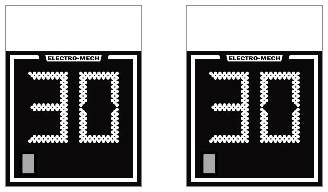 Model LX2158 — scoreboard face as shown in the manual