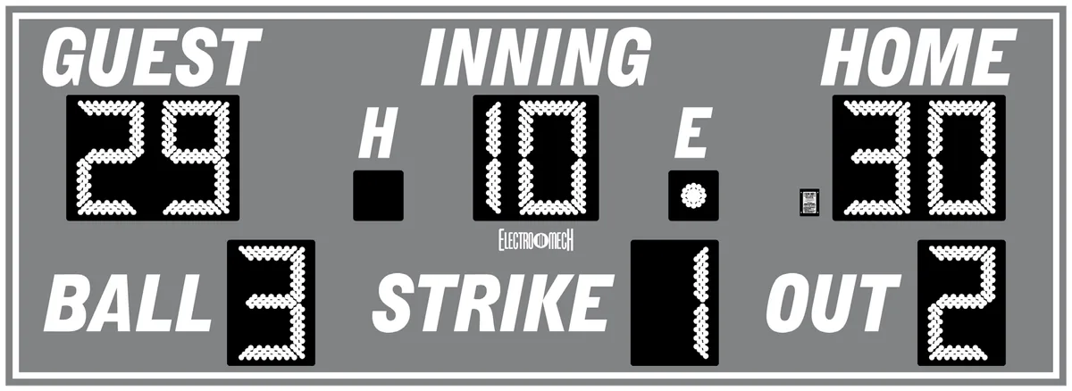 Model LX1250 — scoreboard face as shown in the manual