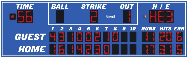 Model LX1742 scoreboard face — Outdoor, Baseball / Softball