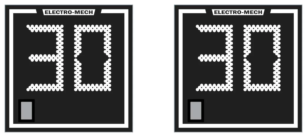 Model LX2150 — scoreboard face as shown in the manual