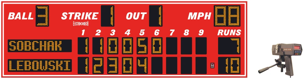 Model LX1716-ETN scoreboard face — Outdoor, Baseball / Softball
